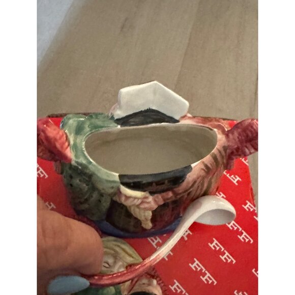 Fitz & Floyd Christmas Carol Sugar Creamer With Spoon - Picture 9 of 11